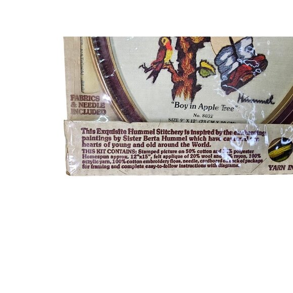 Hummel Stitchery Boy in Apple Tree Kit #8032 Embroidery 12"x15" - Picture 6 of 8